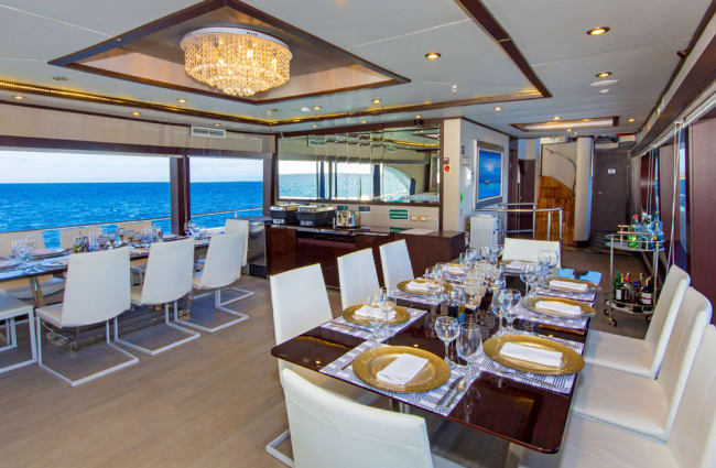 Dining room on board