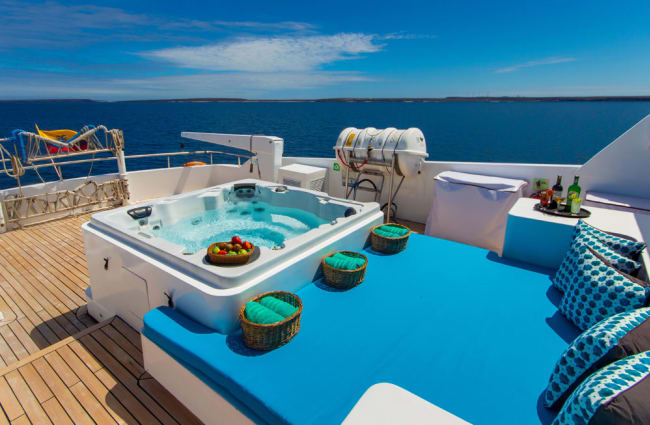 Day bed and a jacuzzi on board